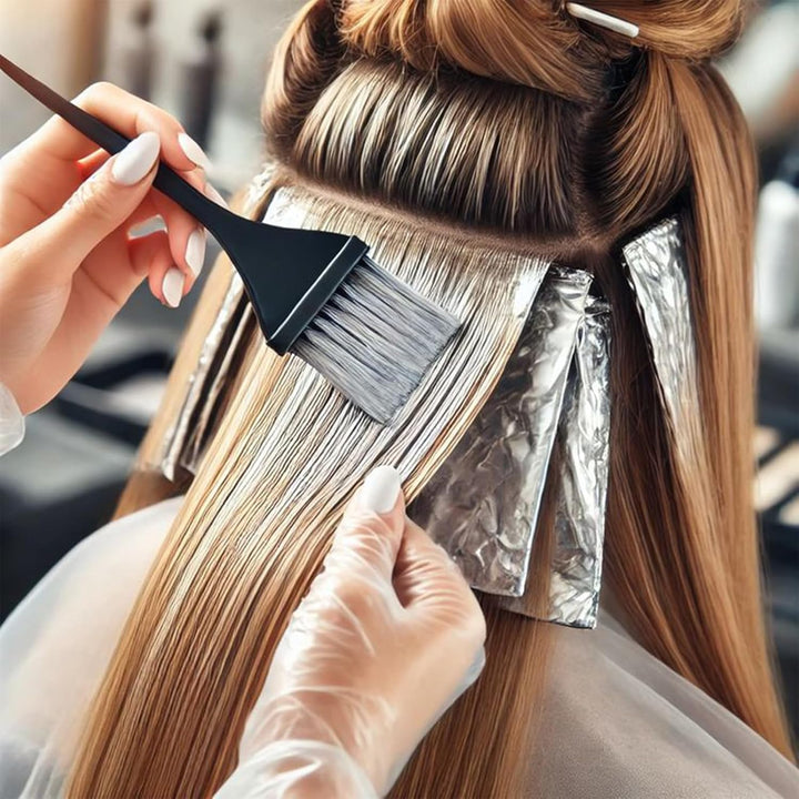 Embossed Hair Foils for Highlighting, Hairdressing Foil, Aluminium Foil for Hair Colouring - Professional Roll with Practical Cutting Edge - for Colouring, Highlighting, Perming, Salon or Home - 50M