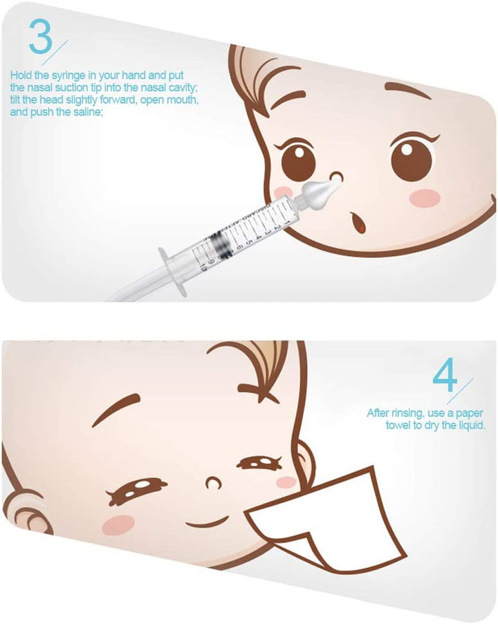 Professional Baby Nasal Irrigator Portable Infant Nose Cleaner Rinsing Device Fast All Natural Relief-Nasal Irrigation/Nasal Spray/Nasal Hygiene (2 Pièces)