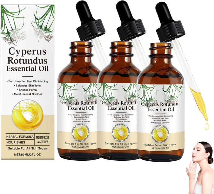 Cyperus Rotundus Oil for Hair Removal,Natural Body and Facial Hairs Removal for Women,Shaving Oil Women,Reduces Unwanted Hair Growth after Shave,Moisturizing Treatment for Sensitive Skin (2PC, 60Ml)