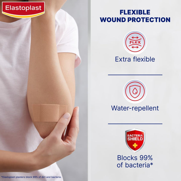 Fabric Cut to Size Plasters (1M X 6Cm), Extra Flexible Wound Care, Moves with the Body, Water-Repellent & Breathable Large Plasters Help Protect Wounds, 10 Strips
