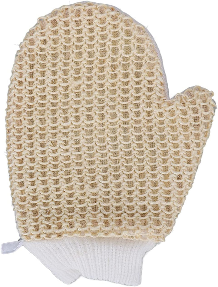 Exfoliating Bath Glove for Men and Women - Soft Sisal Shower Body Scrubber Mitt for Deep Skin Cleaning and Dead Skin Removal