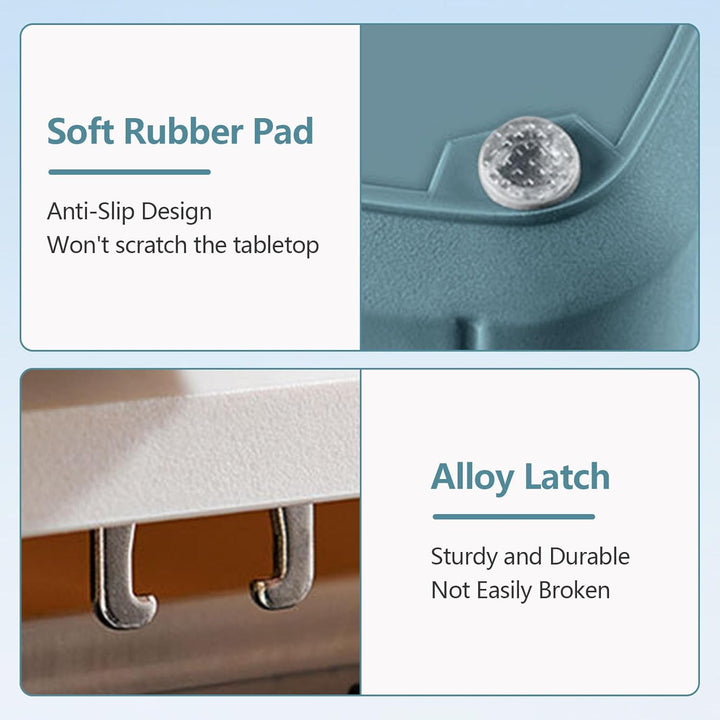 2 Layer Lockable Medicine Storage Box, 26X22X12Cm Medicine Box with Combination Lock, 9L Medicine Organizer Box with Removable Tray, Medication Storage Container for Home,School,Office(Blue)