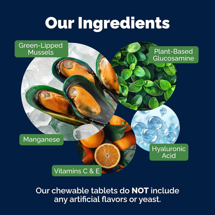 Senior Dog Joint Supplement, Higher Strength for Joint Care, Essential Hip & Joint Support for Older Dogs with Glucosamine, Chondroitin, Green Lipped Mussel, Aged 8+, 120 Tablets