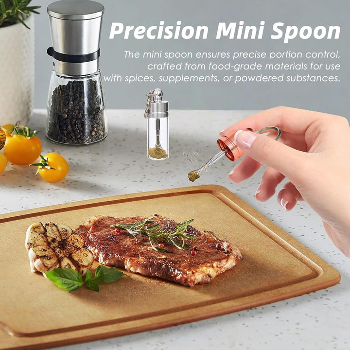 6Pcs Bottle with Spoon, Practical Vial with Spoon Kit, Waterproof Premium Glass Vial for Outdoor Travel(Transparent)