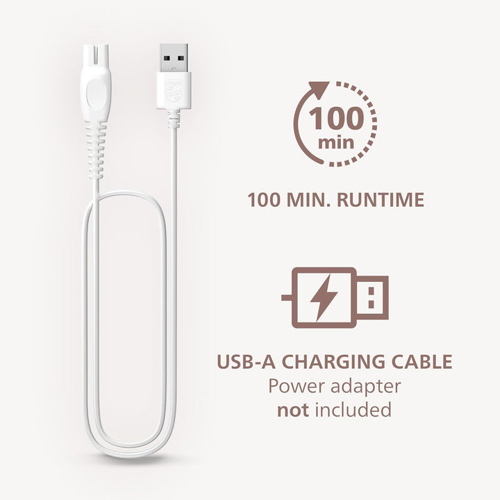 Lady Shaver Series 8000 - Cordless, Wet & Dry Electric Shaver, 3-Blade Shaving System, Flexible Shaving Head, LED Light, for Face, Legs, Body & Bikini, 100 Mins. Runtime, Model BRL159/00