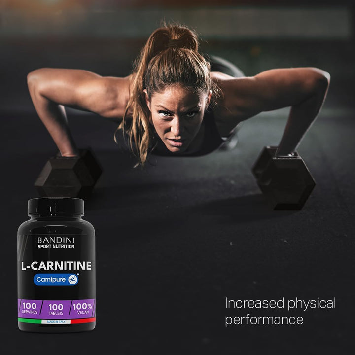 ® L-CARNITINE Carnipure® | 100 Vegan Tablets 100 Days | High Strength L Carnitine Tartrate Supplement | Reduces Tiredness & Fatigue | Energy & Metabolism Support | Pre-Workout Formula 1000Mg