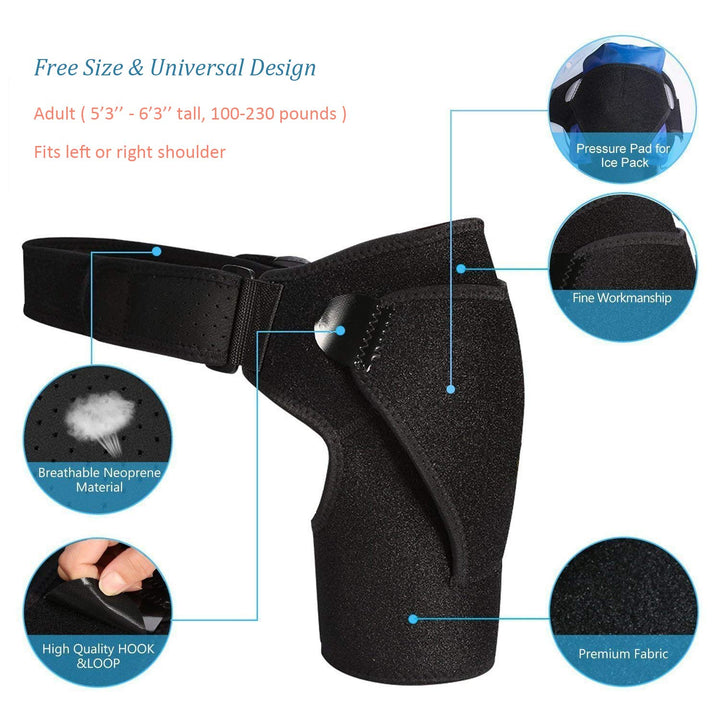 Shoulder Support Brace with Pressure Pad for Men Women, Adjustable Shoulder Support Arm Brace for Sports，Exercise, Fits Right or Left Shoulder