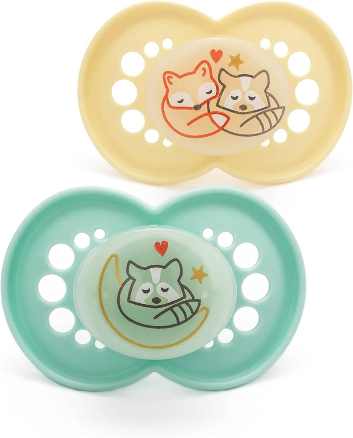 Original Soothers | 16 plus Months | Pack of 2 | Comes in Dummy Steriliser Box | Sustainable Materials | Baby Accessories | Blue (Various Designs)