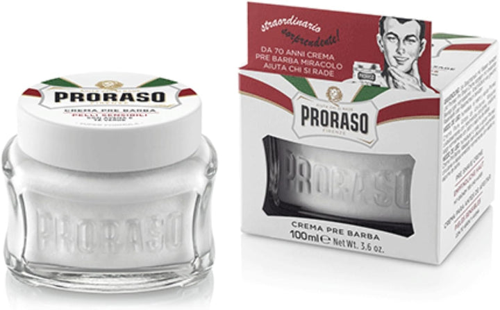 Pre Shave Cream, 300Ml, Refreshing Pre Shaving Cream for Men with Eucalyptus Oil and Menthol, Made in Italy, Green