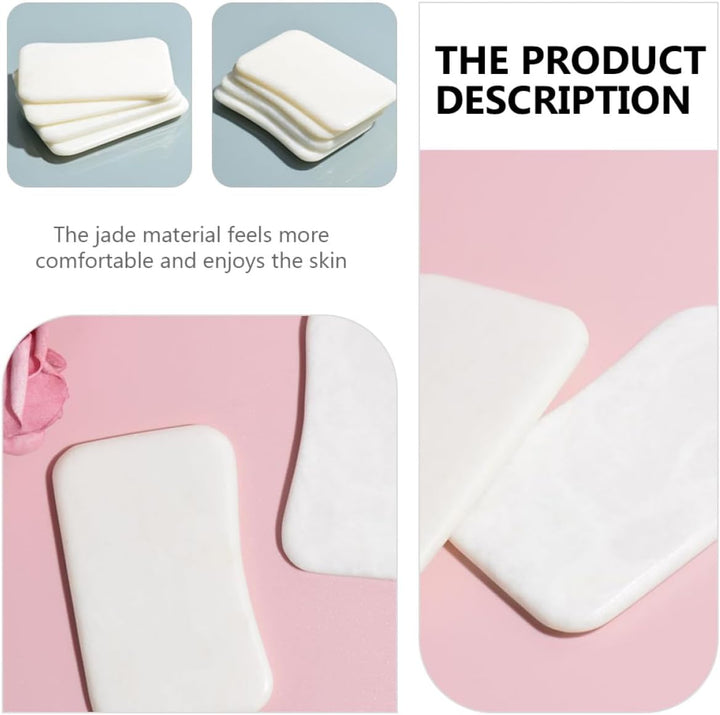 Natural Jade Gua Sha Scraping Therapy Board for Body Massage Spa Use Smooth Polished White Jade Scraper for Skin Comfort