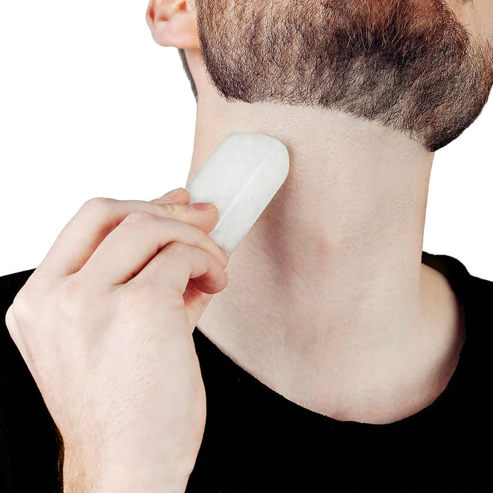 Natural Alum Block in Plastic Case (100 G./3.5 Oz.) Aftershave Blood Stopper Antiseptic Astringent Soothing Solution for Shaving Razor Burn Relief