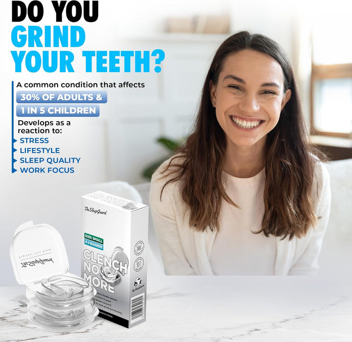 Mouth Guard for Clenching Teeth at Night [Pack of 4, Small Size - Women] – Custom Night Guards for Teeth Grinding – Nighttime Protection during Sleep for Adults