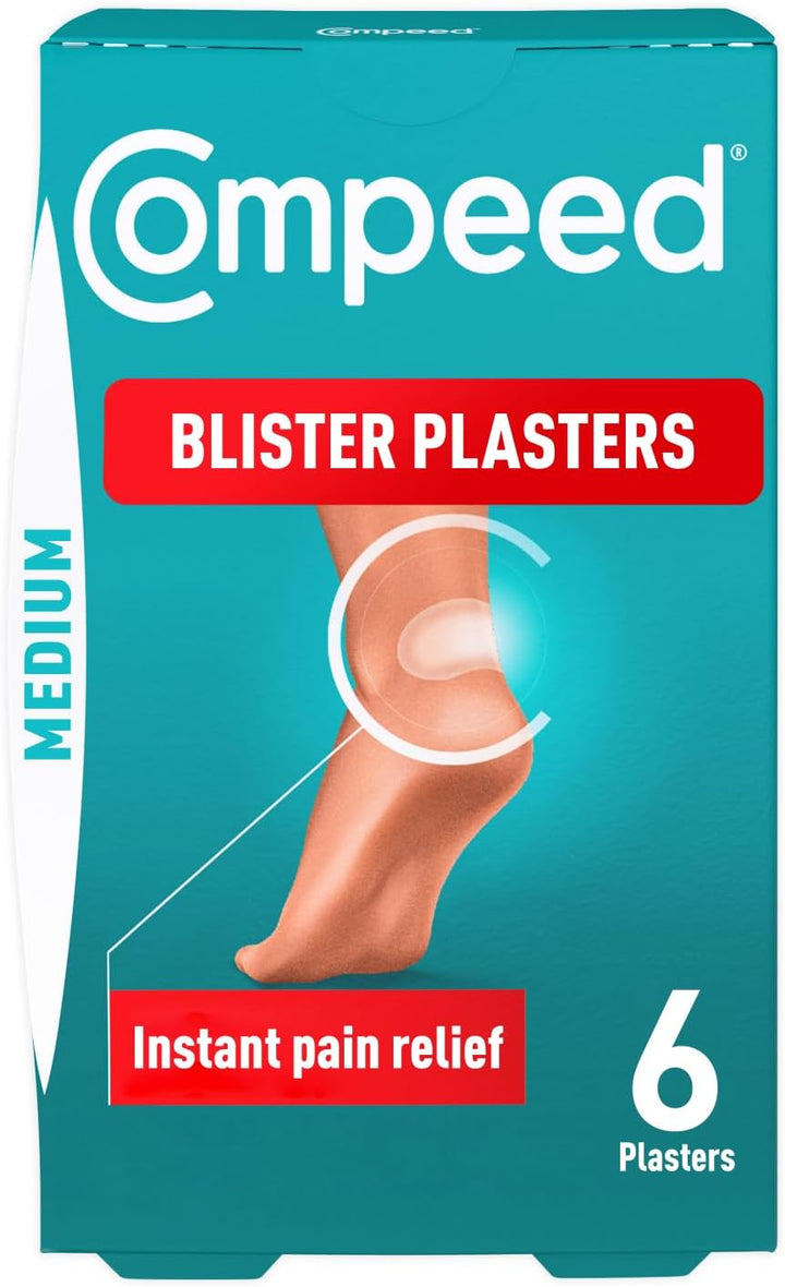 Blister Plasters Medium Size 6 Pack - Hydrocolloid Foot Treatment - Heal Fast