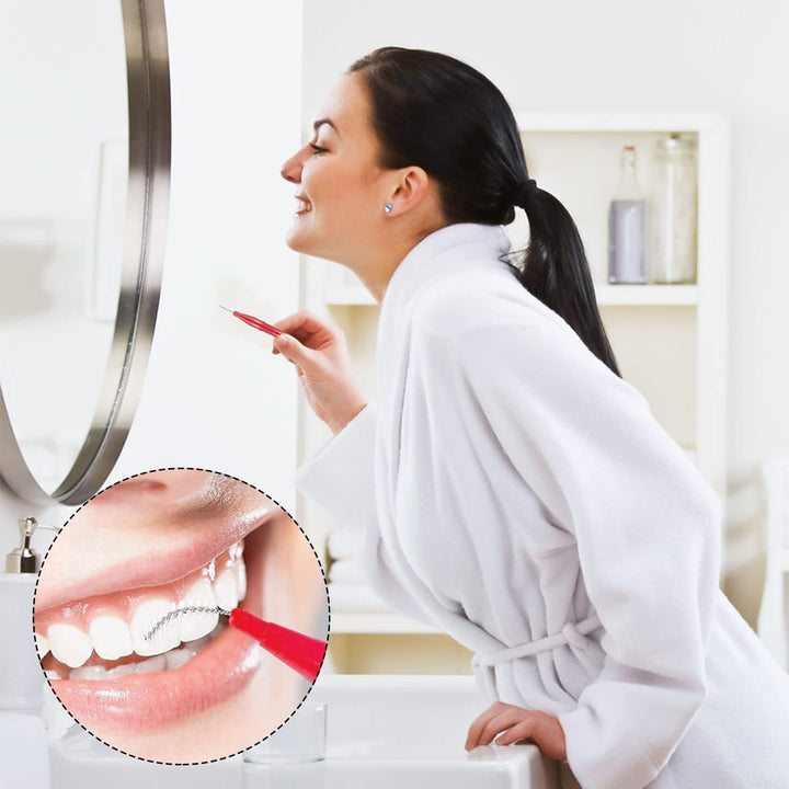 80 Pcs Interdental Brushes, Soft Dental Brushes Dental Brushes Teeth Flossing Brushes Dental Floss Brush for Cleaning Gaps between Teeth (4 Colors)