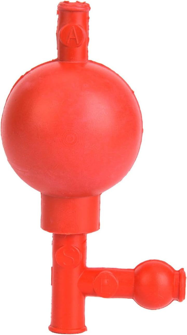 Durable Red Pipette Filler Safe Quantitative Suction Bulb for Laboratory Use with 3 Openings