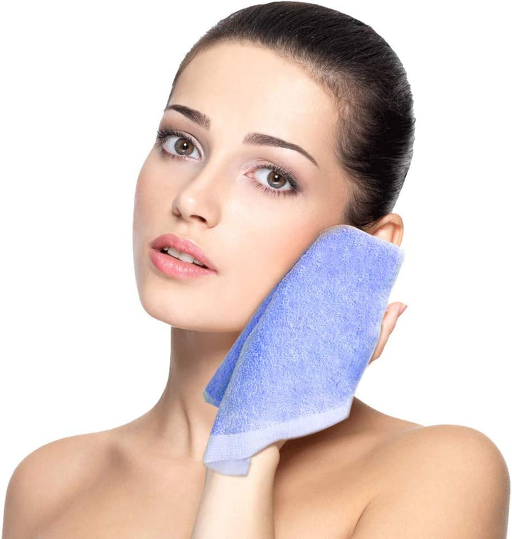 Baby Washcloths 100% Organic Bamboo Bath Washcloth Reusable Face Towels Anti-Bacterial Soft Towel Set Perfect for Newborn(5 Pack)