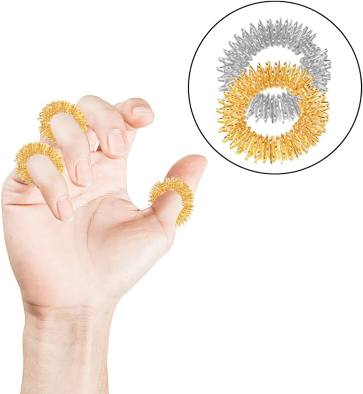 Acupressure Rings - 6 Piece Set, Finger Massage Rings for Teenagers & Adults