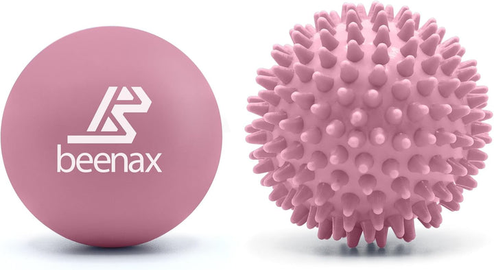 Lacrosse & Hard Spiky Massage Ball Set - Trigger Point, Myofascial Release, Plantar Fasciitis, Deep Tissue, Muscle Relief, Yoga, Pilates, Physio, Rehab - Relieve Stress and Relax Tight Muscle