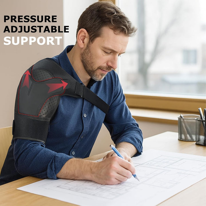 Shoulder Support for Men and Women, Adjustable Shoulder Brace Strap for Relief Pain Fits Left and Right(L/Xl)
