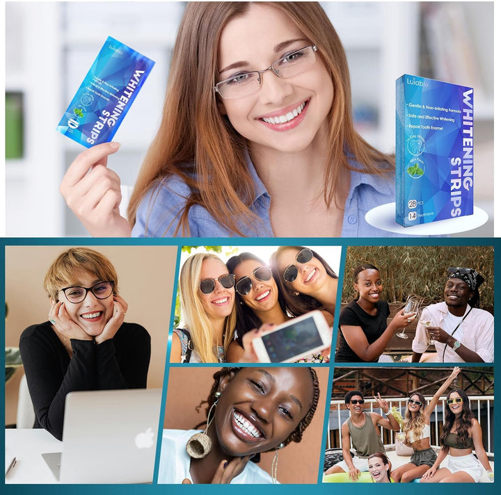 Teeth Whitening Strips for Tooth White: Professional Dentist Formulated Teeth Whitener Enamel 14 Treatments Enamel-Safe – 28 Non-Sensitive Strips (28 Count (Pack of 1), Mild Mint)