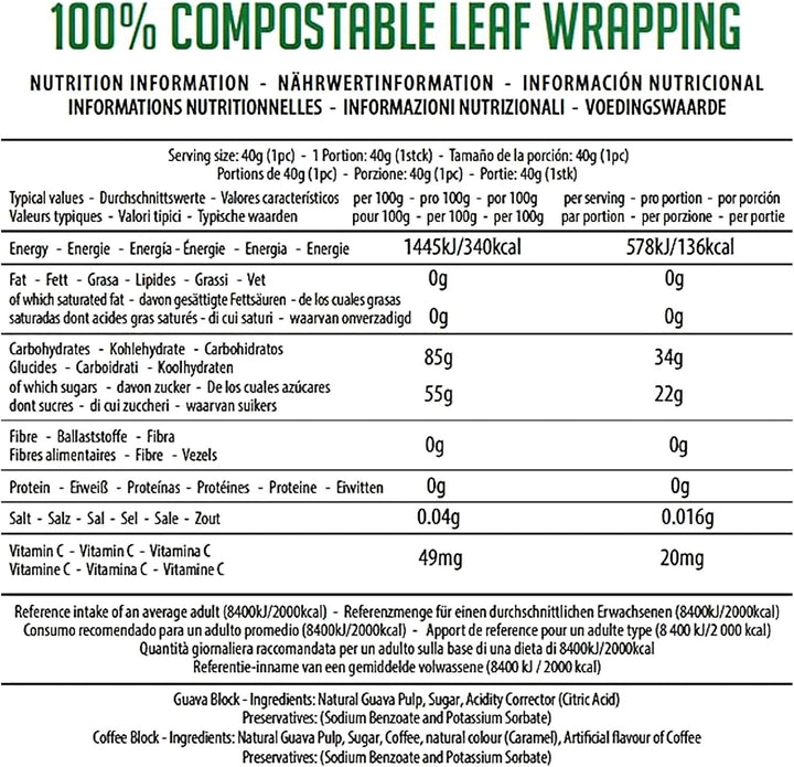 LUCHOS Energy Blocks - Guava & Raspberry, 10 X 400 G | Colombian On-The-Go Sports Nutrition for Running, Cycling & Hiking | a Natural Alternative to Bars & Gels | Vegan, Gluten Free & Easy to Digest