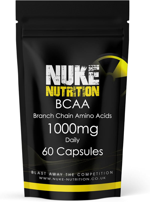 BCAA Capsules | 60 Capsules 1000Mg | Advanced Essential Amino Acids Supplement to Build Lean Muscle | Boost Recovery, Muscle Building & Growth | Leucine, Isoleucine & Valine | Vegan