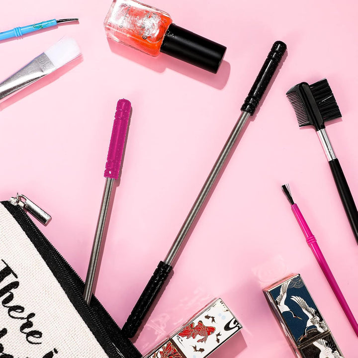 2 Pieces Facial Hair Remover Spring Eyebrow Face Epilator Threading Tool Remove Hair from Upper Lip, Chin, Cheeks and Neck for Women Girls or Men (Black, Rose Red)