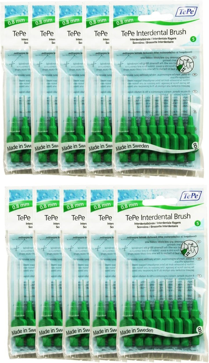 Interdental Brush, Original, Orange, 0.45Mm/Iso 1, 8Pcs, Teeth Cleaning Plaque Removal, Efficient Clean between Teeth, for Narrow Gaps