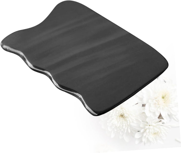 Natural Horn Scrapping Board Gua Sha Tool Smooth Black Massager for Face Neck and Back Therapy Comfortable Skin-Friendly Design