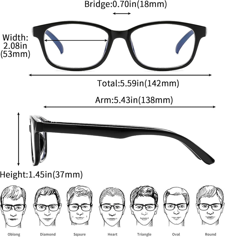 Nearsighted Glasses Short-Sighted Eyeglasses Classic Distance Glasses for Women Men