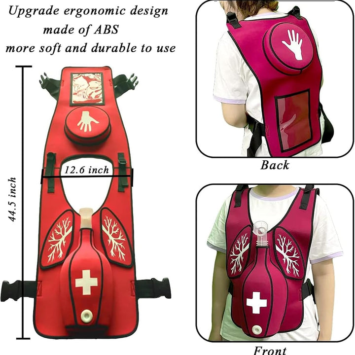 Anti Choking Obstruction Trainer Vest, Airway Obstruction Simulation Training Wearing Vest with Back Shot, Adjustable Shoulder Straps and Waist Belt, Intuitive Operation, for First Responder