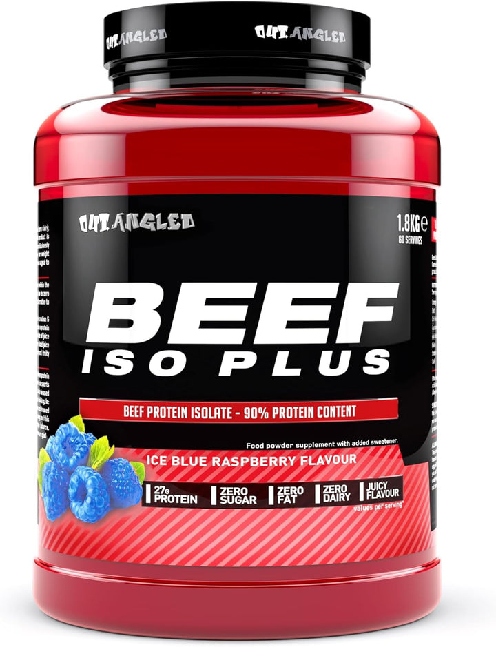 Beef Iso Plus, Beef Protein Isolate Powder, High Protein, Zero Fat and Sugar | 1.8Kg, Orange Burst | Halal, Paleo and Keto Friendly, Dairy and Gluten Free