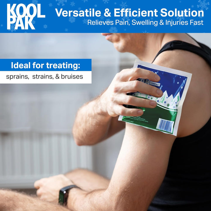 Compact Instant Ice Packs - 15X15Cm Cold Therapy Packs for Injuries & Pain Relief - Quick Squeeze Activation, Single Use - Stays Cold for 20 Minutes - First Aid Essential (20 Pack)