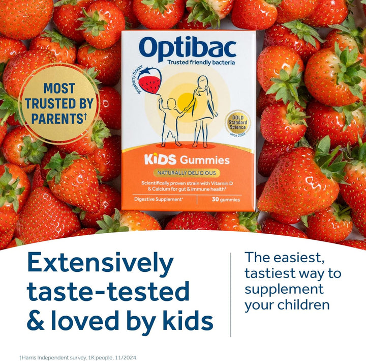 Optibac Kids Probiotic Gummies - with Vitamin D & Calcium for Immune System Support & Gut Health - 30 Vegan Gummies