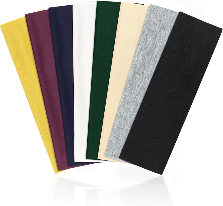 8 Pcs Headbands for Women'S Hair, Fashion Hair Bands for Women Men Soft Ladies Headband Elastic Head Bands Yoga Gym Hair Accessories Multicoloured