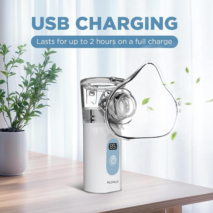 Nebuliser Machine for Adults, Quiet Inhaler with Included Storage Bag, Rechargeable with 2 Masks & Mouthpiece, Easy to Use and Clean,Perfect Nebulizer for Travel and Home Use
