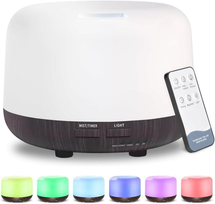 Essential Oil Diffuser 300ML Aromatherapy Ultrasonic Air Vapouriser Oil Diffusers Humidifier Scented Fragrance with Remote, Mist Modes, Automatic off and 7 LED Lights for Home Office Sleep