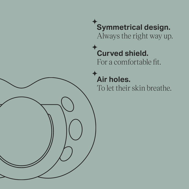 Fun Soothers, 6-18M, 6 Pack, Symmetrical Silicone Teat, Orthodontic Design, Bpa-Free Dummy, Breathable Air Holes