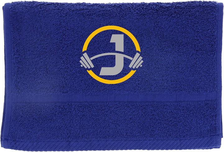 Gym Towel with Monogrammed Embroidery Initial Gift for Men & Women, Training Accessory Gift, Gym Towel Present for Weight Lifting Birthday, Retirement, Christmas - Black, J