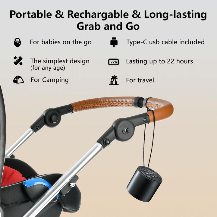 Sound Machine Mini White Noise Brown Noise Machine with 30 Soothing Sounds Loud Speaker Portable Rechargeable Baby Sleep Machine 4 Timers Memory Function for Newborn Kid Adults & Home Travel