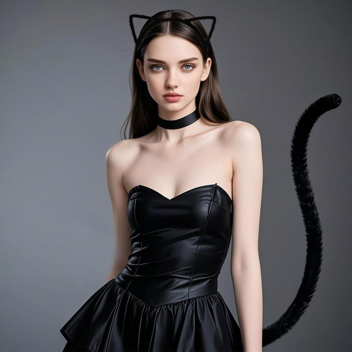 Cat Ears Headband,Halloween Headbands for Women Kids,Alice Hair Band,Catwoman Costume Hair Accessories(Black)