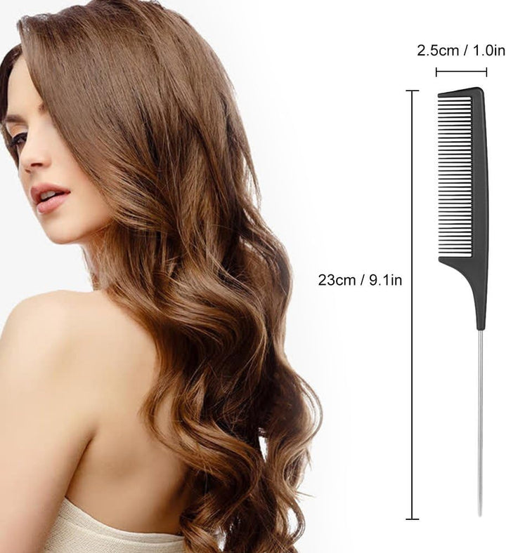 12Pcs Hair Sectioning Clips + 1Pcs Professional Anti-Static Metal Tail Hair Comb, Makeup Hairdresser Clips for Styling of Women Girls Hairdressing Salon Tool Set