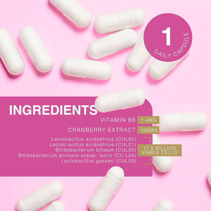 Probiotics for Women |Female-Friendly Bacteria, Cranberry & Hormone Support | 17.5 Billion CFU Clinically Researched Live Bacteria | 30 Capsules, UK Made