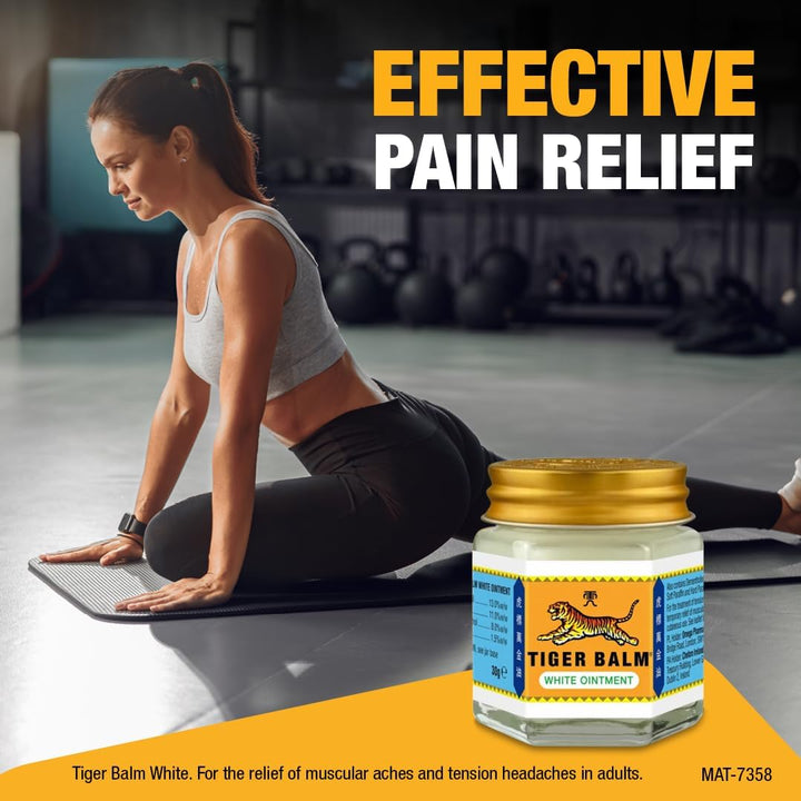 White Ointment (30G), Effective Herbal Pain Relief, for Muscle Aches & Tension Headaches in Adults