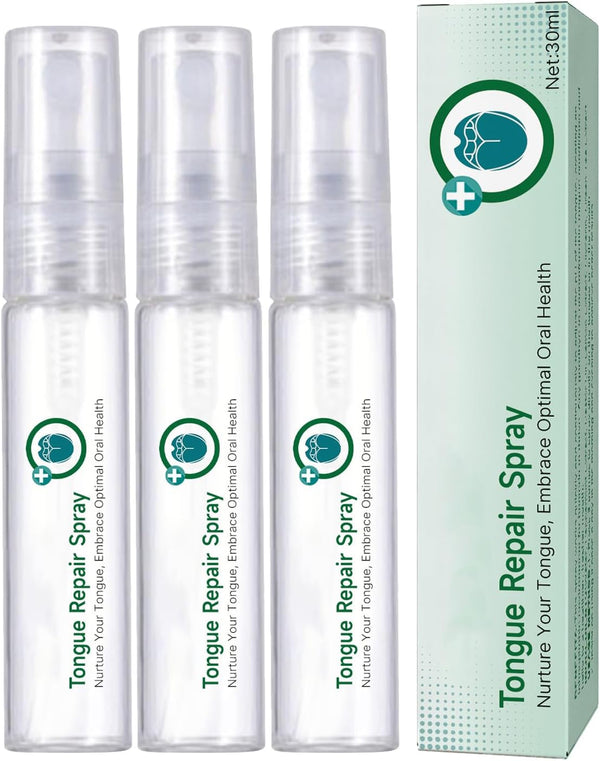 3PCS Dry Mouth Spray,Tongue Moisturizing Spray,Instant Dry Mouth Relief,Tongue Repair Spray,Fissured Tongue Relief Spray,Fresh Breath Spray,Remove Odor,Natural Ingredients,Alcohol Free(30Ml)