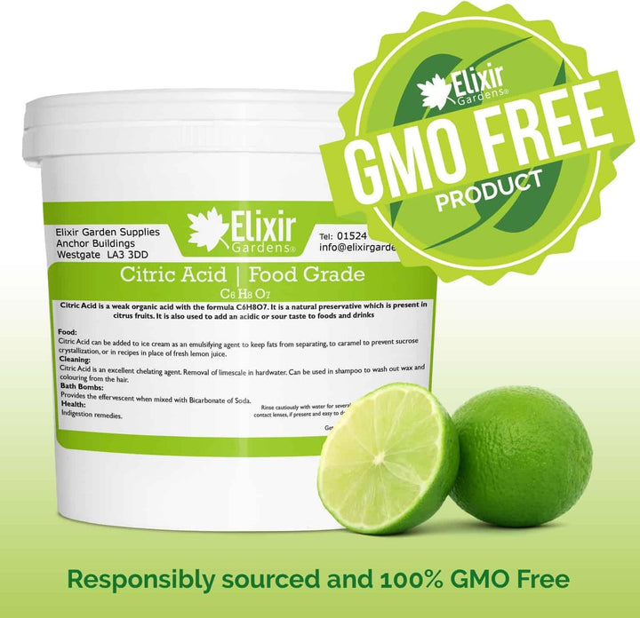 Citric Acid Fine Grade | 100% Anhydrous GMO Free | 250G - 25Kg | Supplied in a Bag or Tub | 5Kg Tub