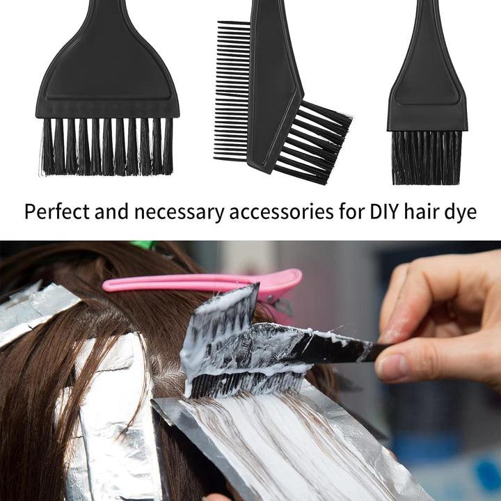 4 Pcs Hair Coloring Brushes, Hair Dye Brush and Mixing Bowl Set, Double-Sided Hair Dying Brushes Tint Comb Set for DIY Salon Hairs Coloring Dying Brush, with Mixing Bowl - Black