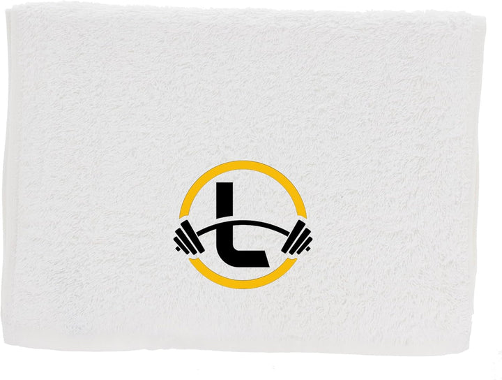 Gym Towel with Monogrammed Embroidery Initial Gift for Men & Women, Training Accessory Gift, Gym Towel Present for Weight Lifting Birthday, Retirement, Christmas - Black, J