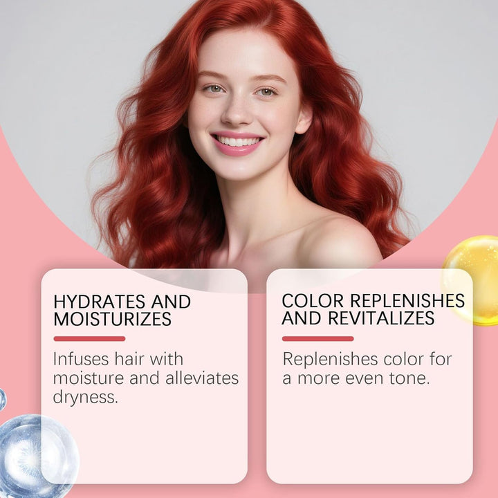 Red Hair Maske, Color Depositing Red Hair Maske, Colour Protect Conditioner, Repair and Enhances Reds Tones for Color-Treated Hairs, Refreshes Colors & Tone