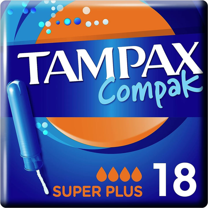 Tampons Multipack Tampax Compak Super plus | with Applicator | 18 X 4 Packs (72) | Value Multipack | Heavy Flow, Leak Protection, Super Absorbent